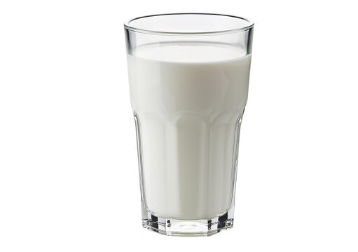 Glass milk on transparent or white background