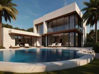 Fototapeta premium Modern Luxury Villa with a Swimming Pool