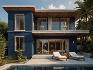 Fototapeta premium Modern Luxury Villa with a Swimming Pool