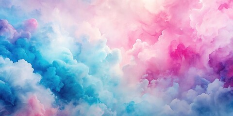 Fototapeta premium Asymmetrical abstract watercolor background with pink and blue gradient texture and minimal liquid water
