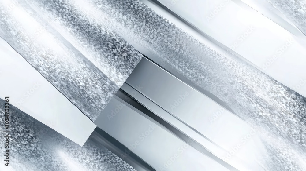 Poster abstract white and silver light pattern with a gray gradient featuring a smooth metal texture on a d