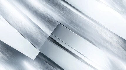 Obraz premium Abstract white and silver light pattern with a gray gradient featuring a smooth metal texture on a diagonal background offering a clean and modern aesthetic