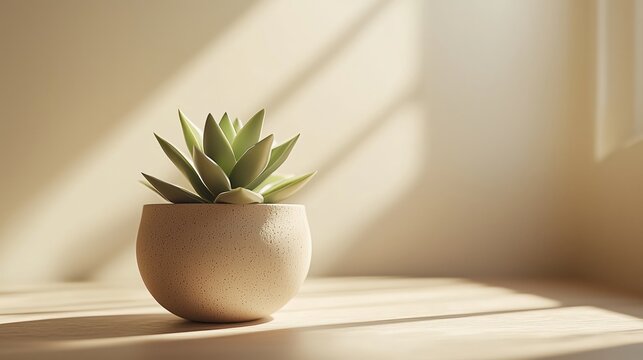Close-up of Succulent Plant in Geometric Pot