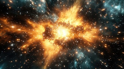 Obraz premium Bursting Galaxy in a 3D cartoon rendering