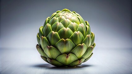 Obraz premium Artichoke with symmetrical design on empty background