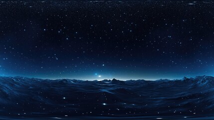 360 degree space background with stars panorama in 3D cartoon rendering featuring equirectangular projection and HDRI environment map Night starry sky illustration