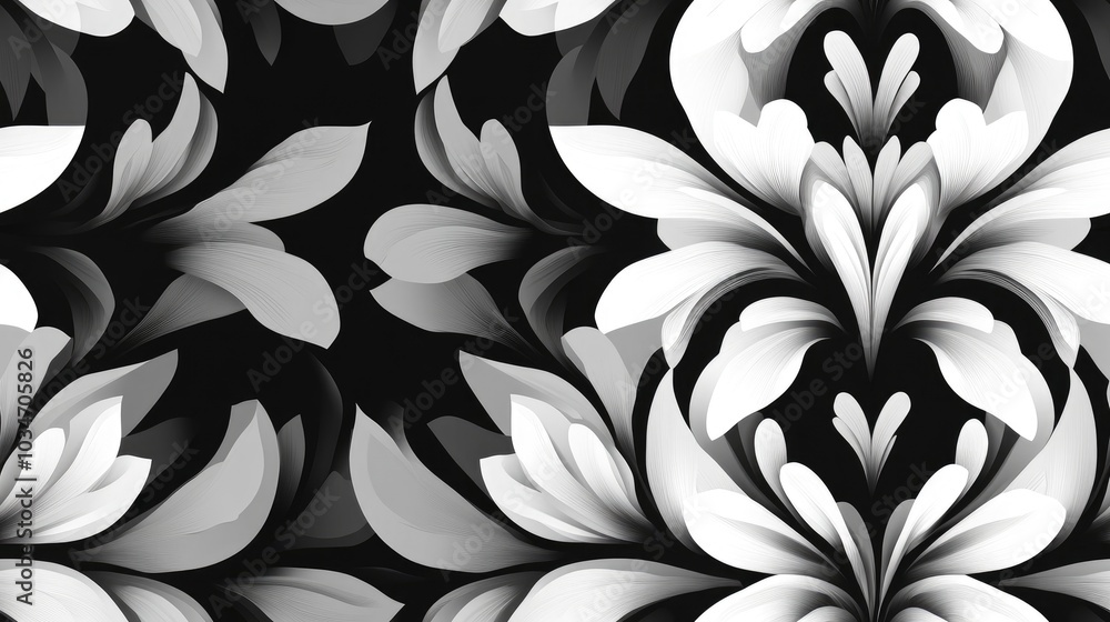 Poster abstract seamless black and white pattern for design textiles and backgrounds