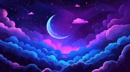 Illustration of a loading concept for sweet dreams Features a progress bar design with a humorous good night background Vector art