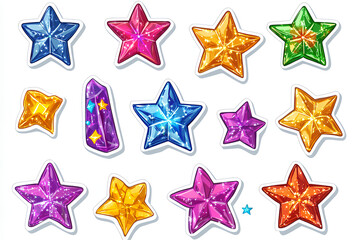 Obraz premium star jewels sticker isolated on white background