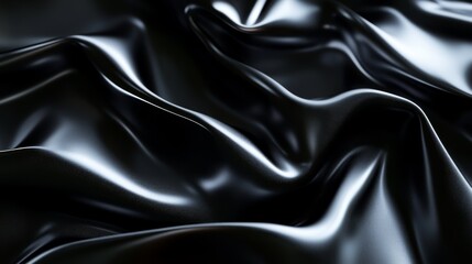 Fototapeta premium A deep, polished black surface with soft
