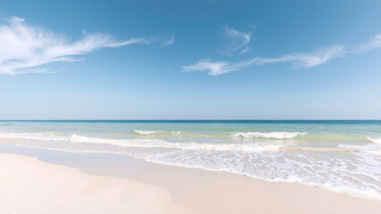 Fototapeta premium サラサラな白い砂浜と青い海の風景