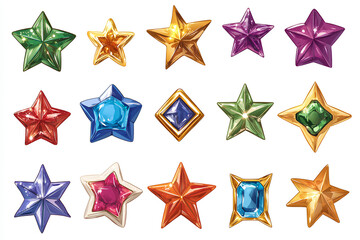 Obraz premium star jewels sticker isolated on white background