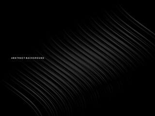 Abstract futuristic dark black background with modern wave design. Realistic 3d wallpaper with flowing lines. Perfect background for posters, websites, brochures, banners, apps, etc.