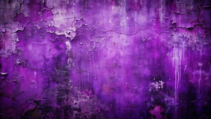 Obraz premium Awe-inspiring purple concrete wall with peeling paint and cracks, revealing layers of time and the passage of seasons.