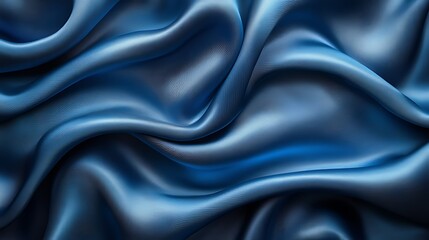 Obraz premium Abstract background with blue silky fabric creating smooth, flowing, wavy patterns.