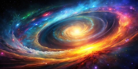 Obraz premium Astronomical phenomenon with bright colors and swirling gases