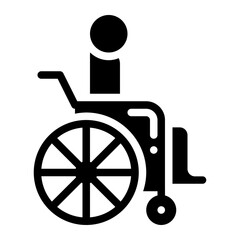 wheelchair icon. vector icon with glyph style. healthcare concept