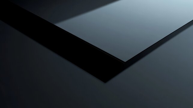 A vast, reflective black surface with abstract