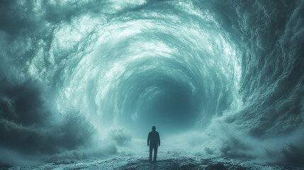 Fototapeta premium Confronting the Whirling Abyss of Nature’s Fury Unleashed