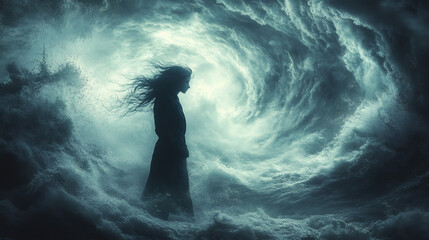 Obraz premium Confronting the Whirling Abyss of Nature’s Fury Unleashed