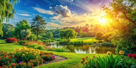 Captivating Summer Backdrop with Rule of Thirds Composition