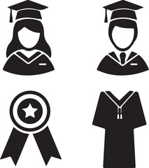 graduation cap and diploma vector icon 