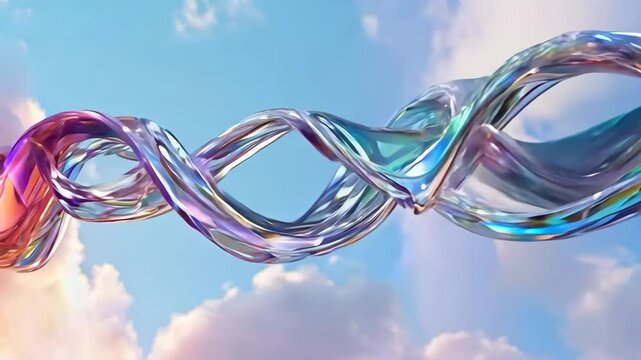 Holo geometric knot with rainbow reflections, Video