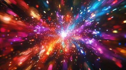 Fototapeta premium 3D New Year background with a dynamic scene of fireworks bursting in vibrant colors, adding depth and excitement to the celebration.