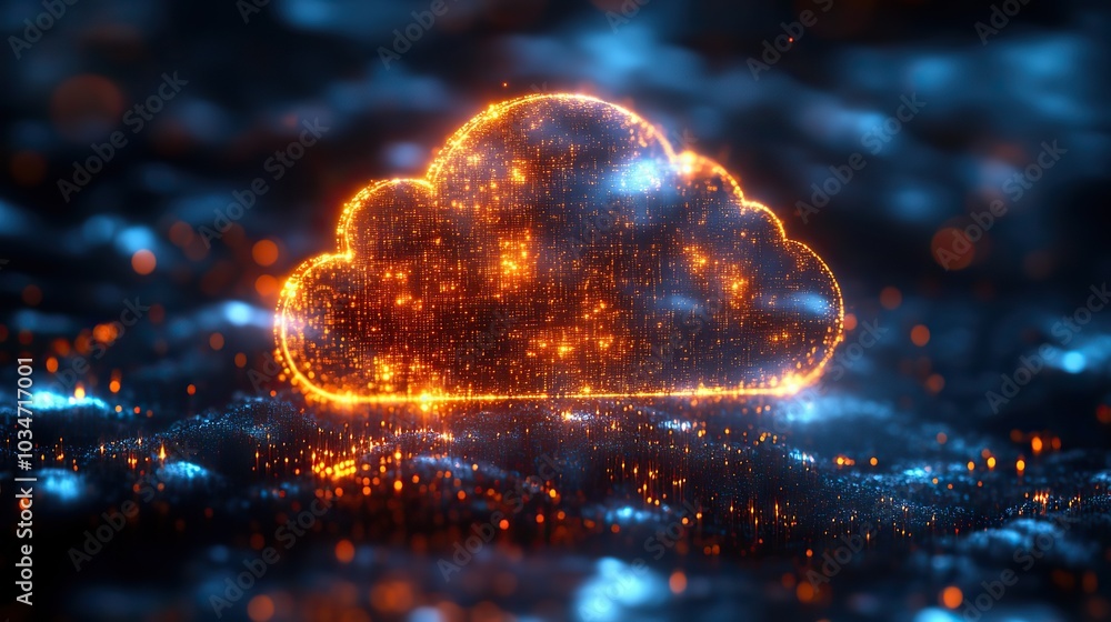 Aufkleber cloud computing and dat security concept with cloud icon and digital interface emphasizing hipa comp