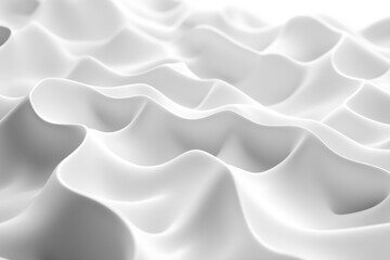 Fototapeta premium Abstract 3D Rendering of Smooth Waves on White Background for Futuristic Design Posters and Banners