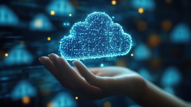 cloud computing and dat security concept with cloud icon and digital interface emphasizing hipa compliance.stock image