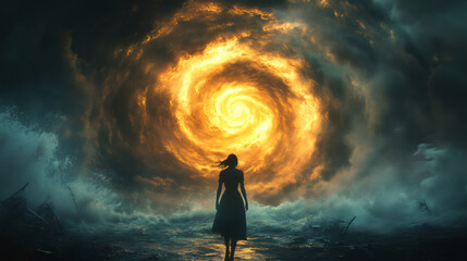 Obraz premium Confronting the Whirling Abyss of Nature’s Fury Unleashed