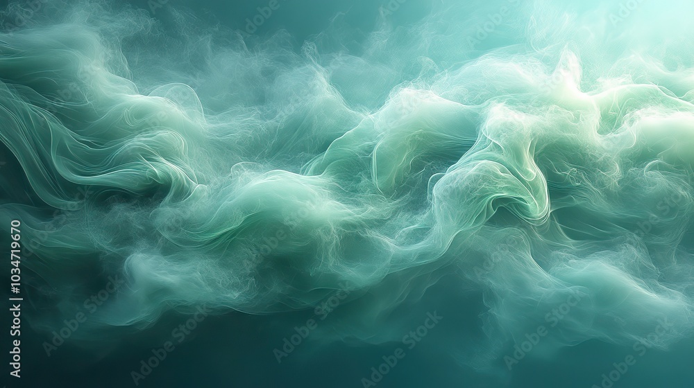 Aufkleber colorful smoke for an aesthetic minimalism background pastel green colored fumes blend seamlessly cr