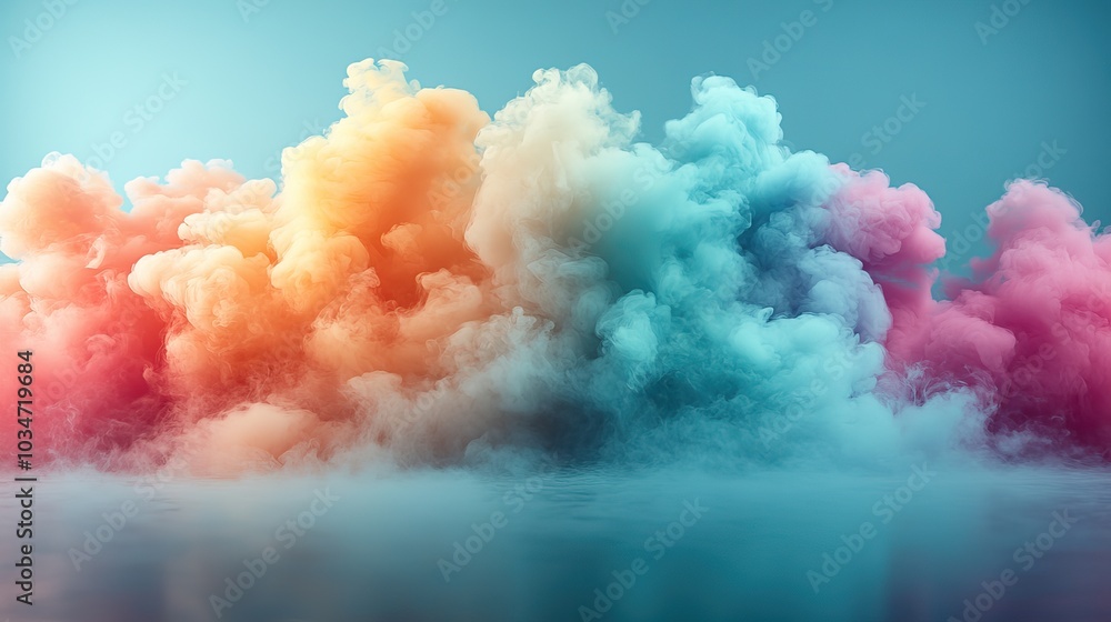 Poster colorful smoke for an aesthetic minimalism background pastel green colored fumes blend seamlessly cr
