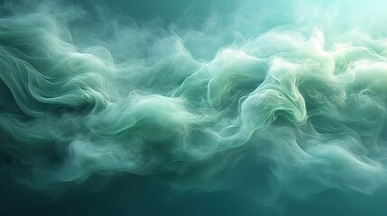 Obraz premium colorful smoke for an aesthetic minimalism background pastel green colored fumes blend seamlessly creating feminine fragile effect color gradients as visually appealing backdrop.stock image