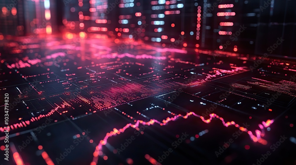 Poster colorful stock market dat visualization with graphs and charts representing trading dat dat visualiz