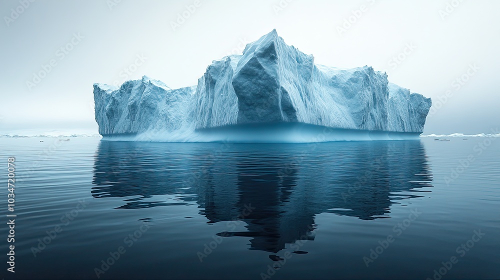 Poster concept of an iceberg with only the tip visible above the water symbolizing the hidden and unseen as