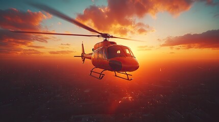 Fototapeta na wymiar concept of air ambulance featuring helicopter soaring in the sky air medical services delivering rapid response and emergency care in remote or hard to reach locations