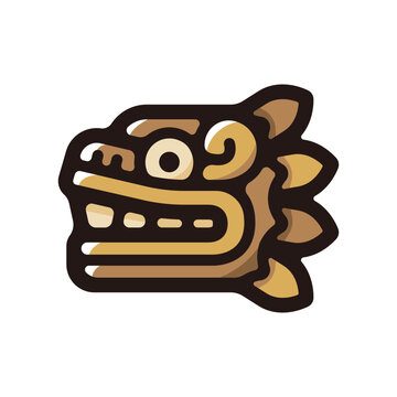 recommend clip art: Quetzalcoatl outline icon for graphic design, apps and websites