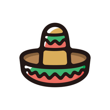 recommend clip art: Sombrero outline icon for graphic design, apps and websites