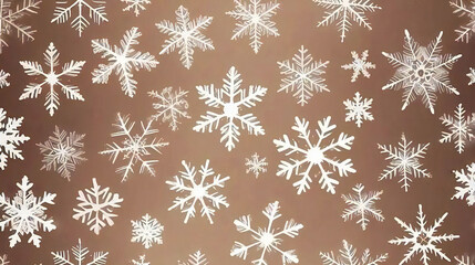 seamless brown pattern with snowflakes, Christmas background
