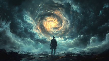 Obraz premium Confronting the Whirling Abyss of Nature’s Fury Unleashed