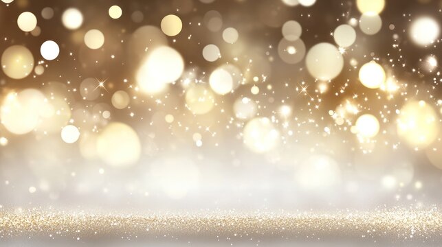Elegant New Year background with sparkling lights, soft gradients, and festive gold accents for a stylish celebration.