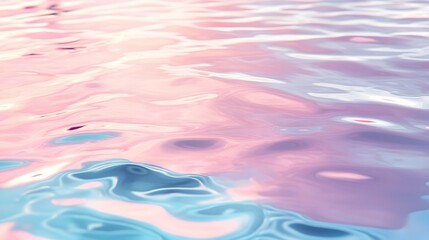 A water-like surface with soft ripples reflecting gentle hues of blue and pink symbolizing calm