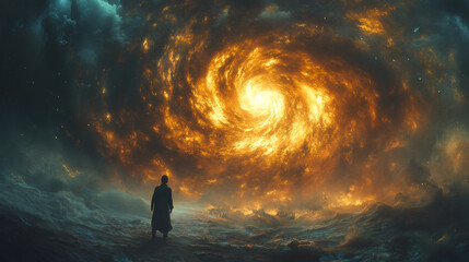 Obraz premium Confronting the Whirling Abyss of Nature’s Fury Unleashed