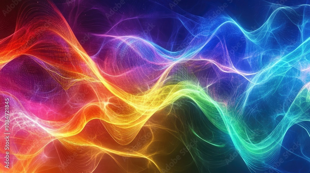 Poster futuristic abstract background with dynamic energy waves featuring a colorful textured design ideal 
