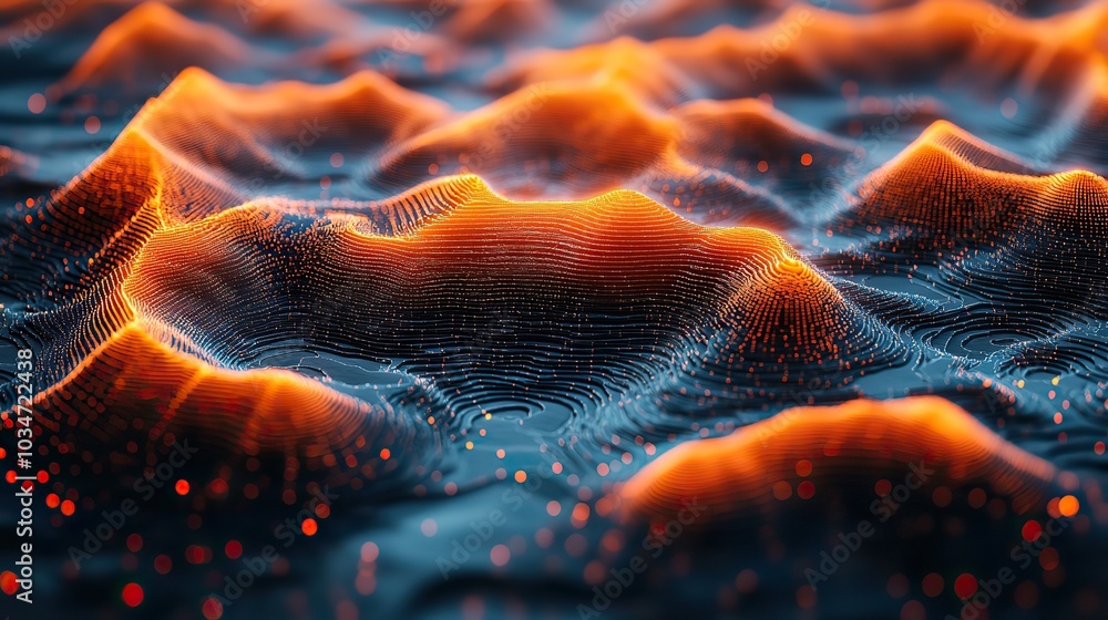 Poster digital map terrain showcasing gis geodat mapping concept highlighting topography elevation and spat
