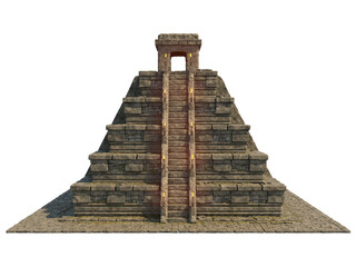 3d render mayan temple ruins pyramid