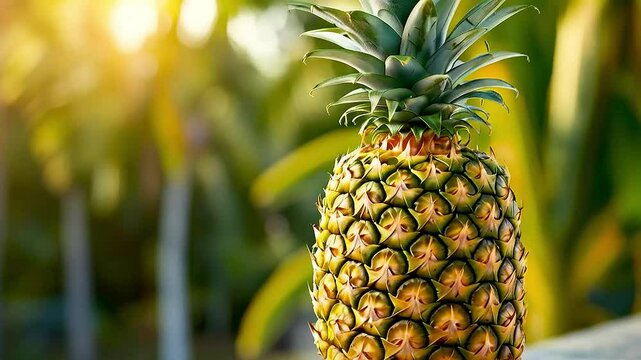 a pineapple  with  a green background