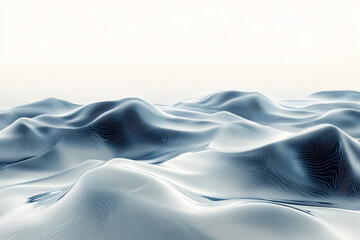 Obraz premium Abstract 3D Rendering of Smooth Waves on White Background for Futuristic Design Posters and Banners